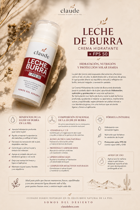 CREMA HIDRATANTE DE LECHE DE BURRA