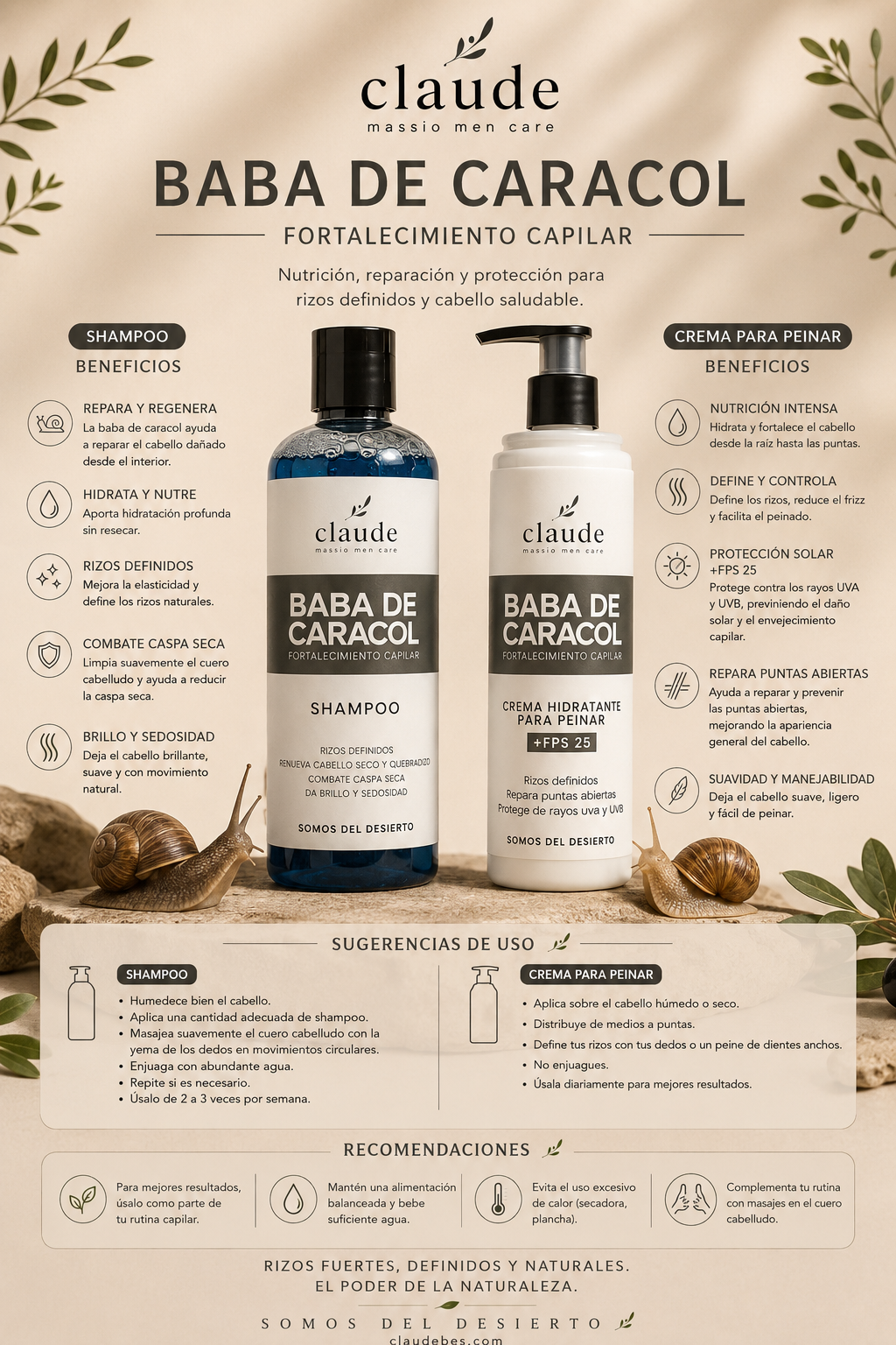 SHAMPOO REESTRUCTURANTE DE BABA DE CARACOL